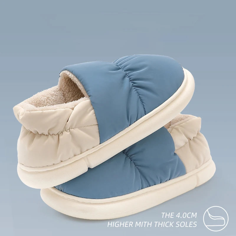 Women's Cotton Patchwork Slippers | Warm Anti-Slip Indoor Shoes