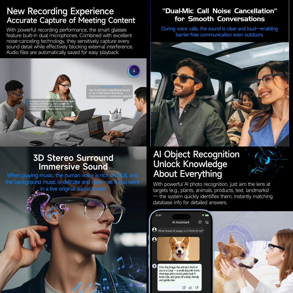 AI Smart Glasses with 8MP Camera & Bluetooth Features | Innovative Eye Wear
