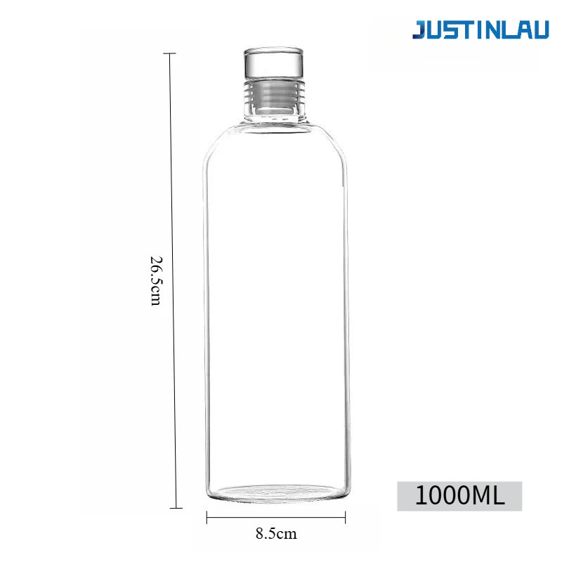 Transparent Borosilicate Glass Water Bottle | Portable Travel Cup