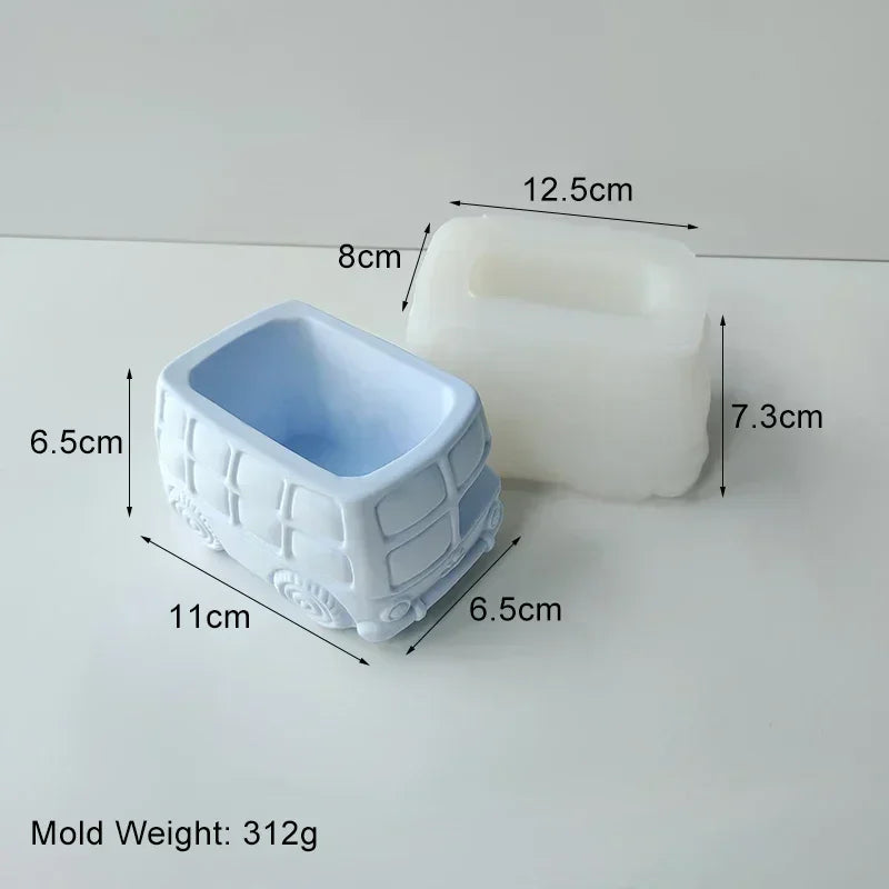 Creative Bus Flowerpot Mold for Unique Home Decor & Gardening