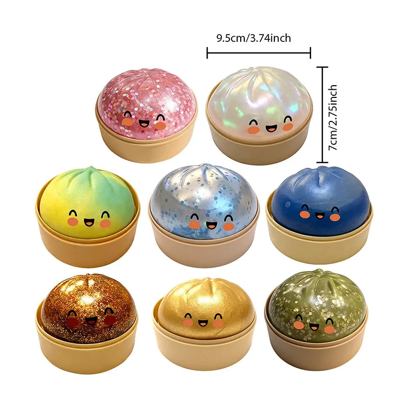 Simulation Flash Dumpling Squishy Stress Ball Slow Rebound Squeeze Decompression Toy for Kids Adults