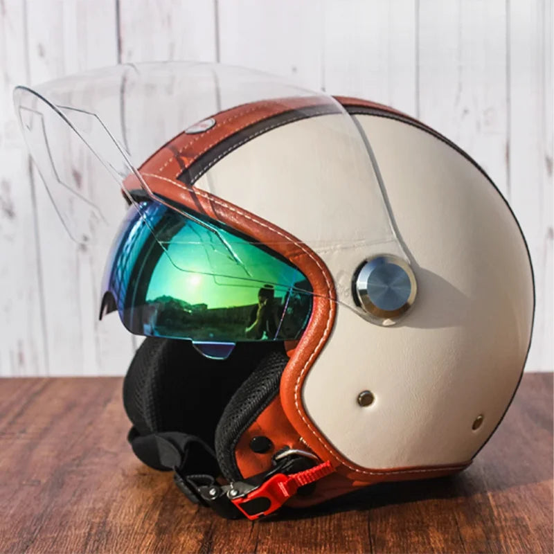 Retro Open Face Motorbike Helmet | Vintage Helmet for Riders