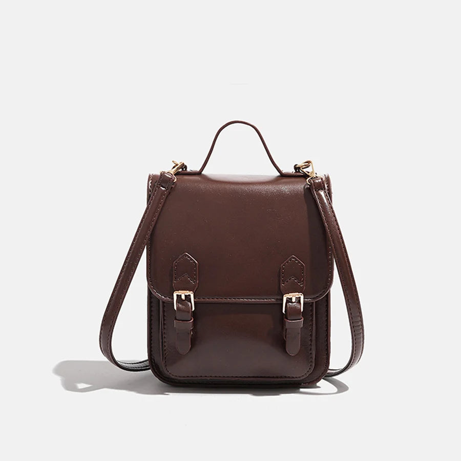 Stylish Women's Small PU Leather Crossbody Backpack | Perfect for School