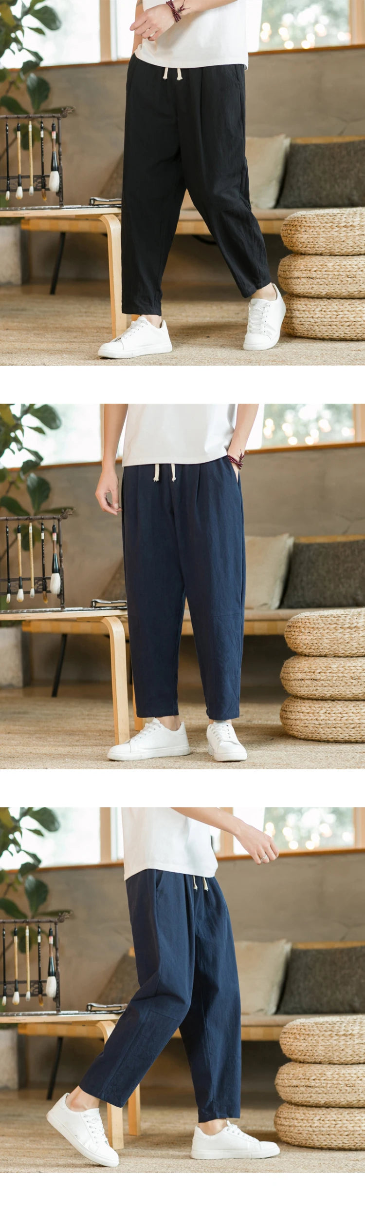 Men's Casual Cotton Linen Trousers | Breathable Stylish Pants