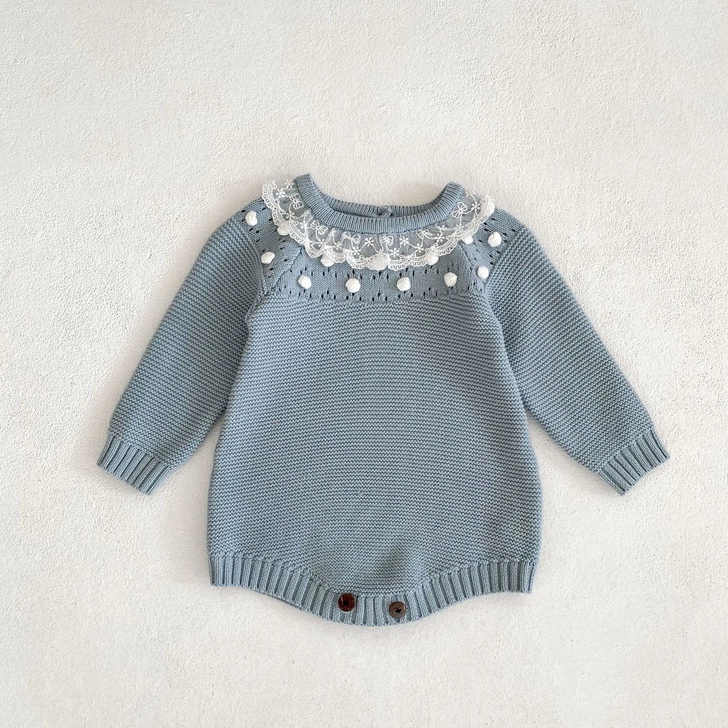 Warm Lace Baby Girl Romper | Cozy Infant Princess Jumpsuit