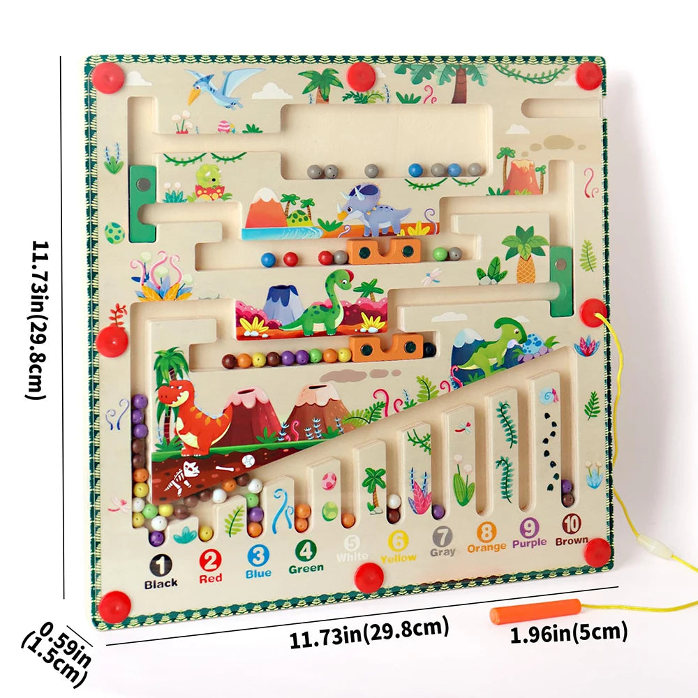 Magnetic Color and Number Maze Montessori Toy for Kids Learning