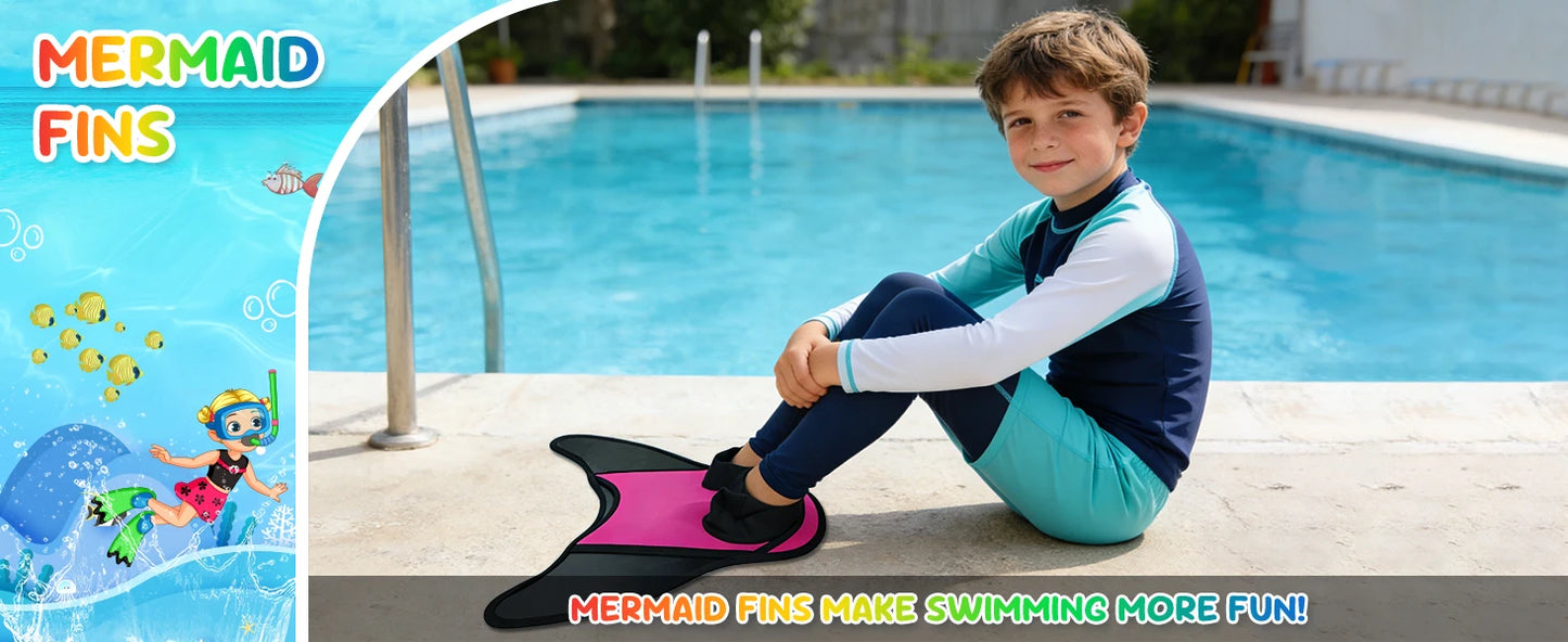 Children's Mermaid Swim Fins | Fun & Safe Pool Diving Gear