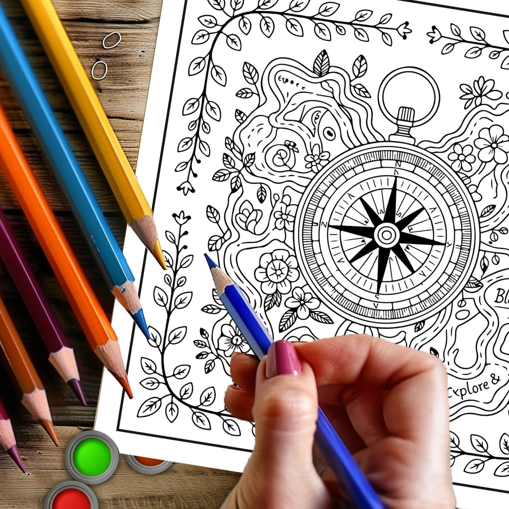 Floral Antique Coloring Book for Adults | Stress Relief & Relaxation