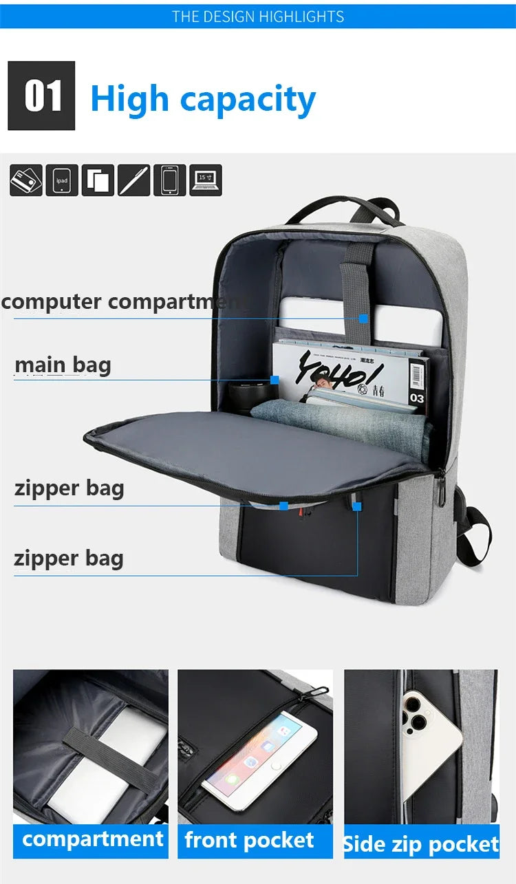 Waterproof Business Laptop Backpack | USB Charging & High Capacity