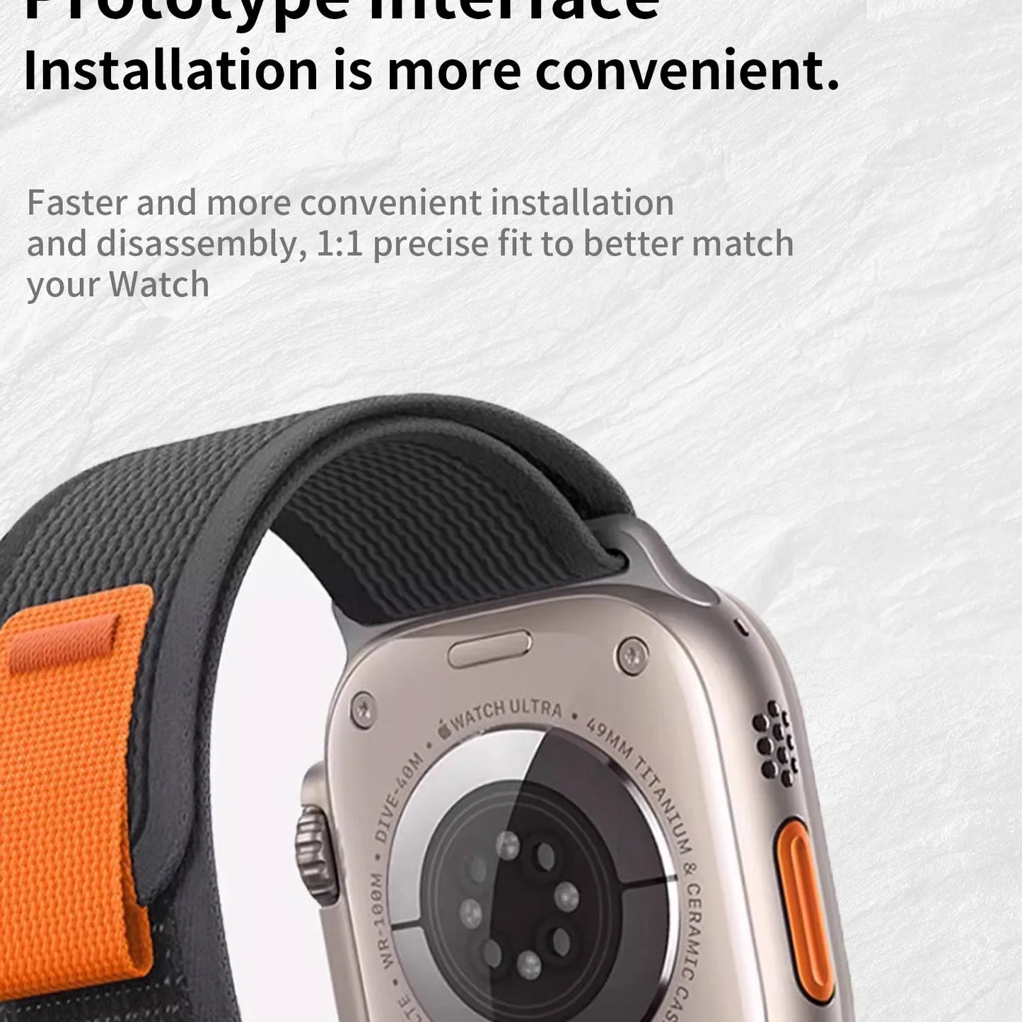 High-Quality Nylon Strap for Smartwatches | Natural Titanium Finish