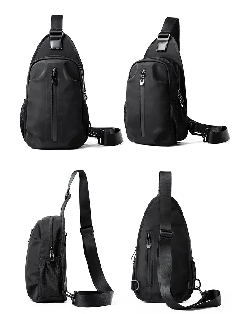 Waterproof Nylon Sling Bag | Anti-Theft Travel Chest Backpack
