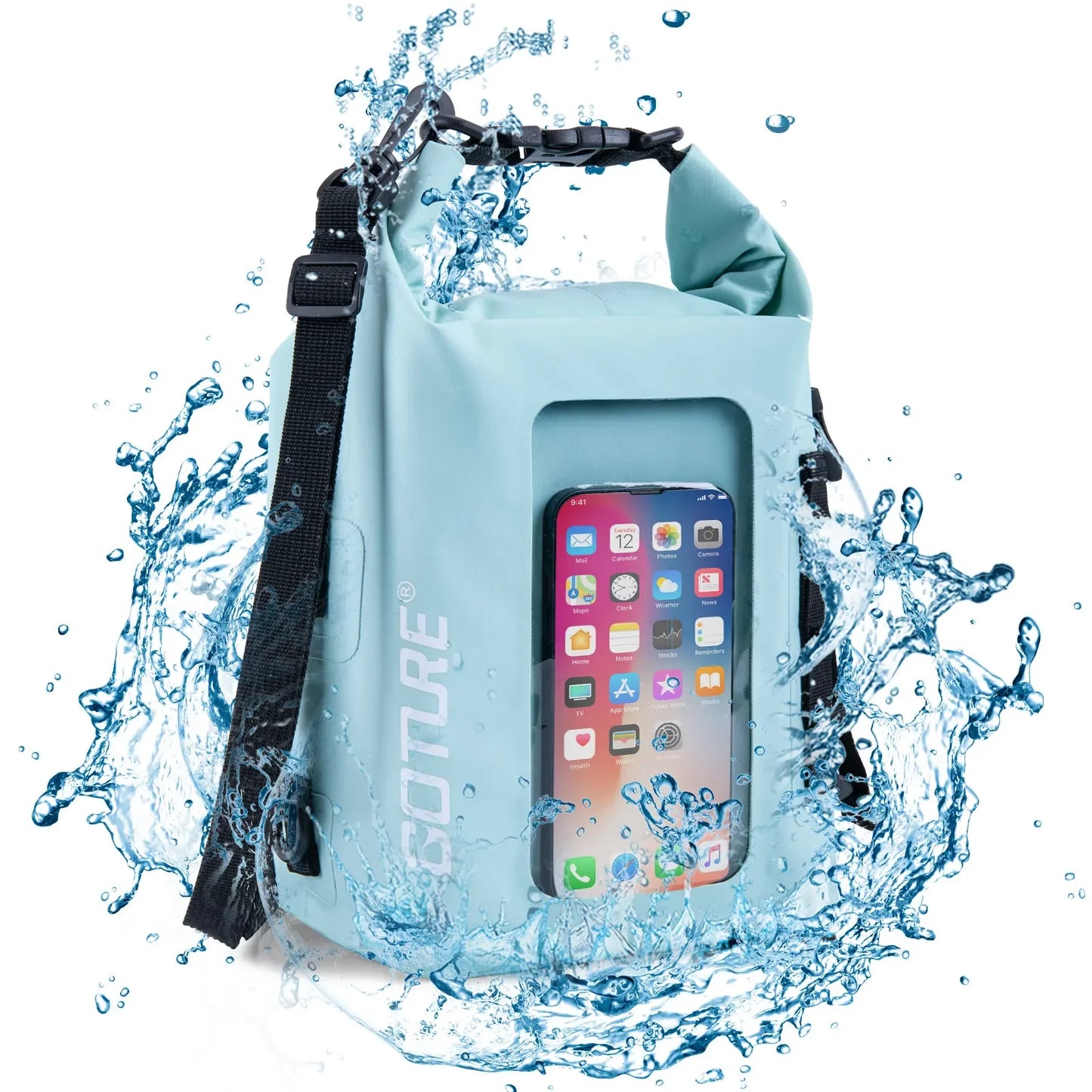 5L Waterproof Dry Bag with Touchscreen Window for Outdoor Fun