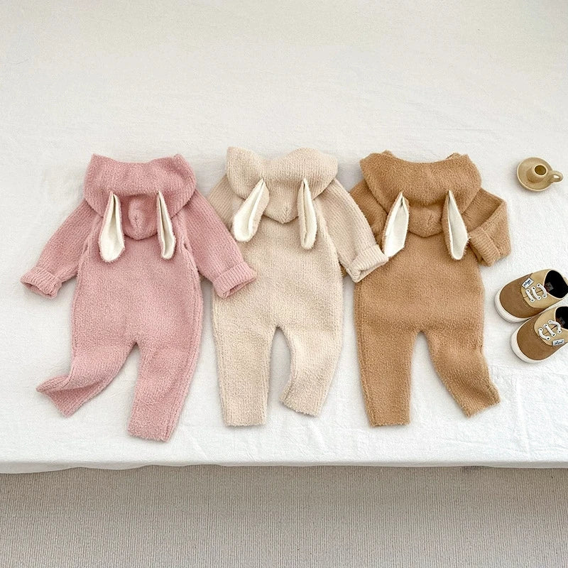 Cozy Cartoon Baby Rompers with Rabbit Ears | Adorable Infant Pajamas
