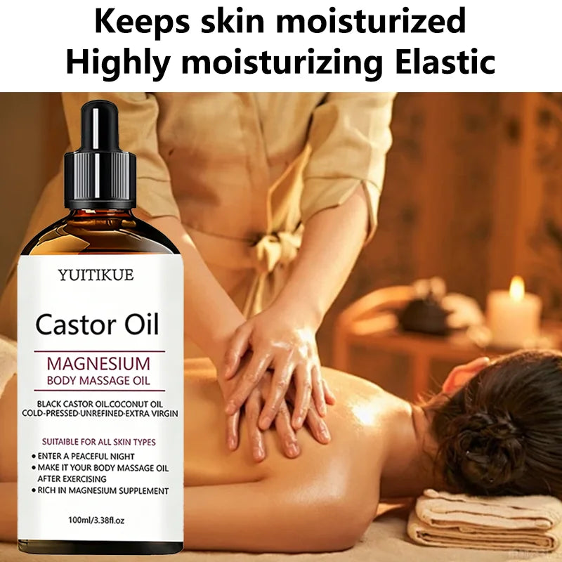 Cold-Pressed Castor Oil & Magnesium Body Massage Oil, 100ml