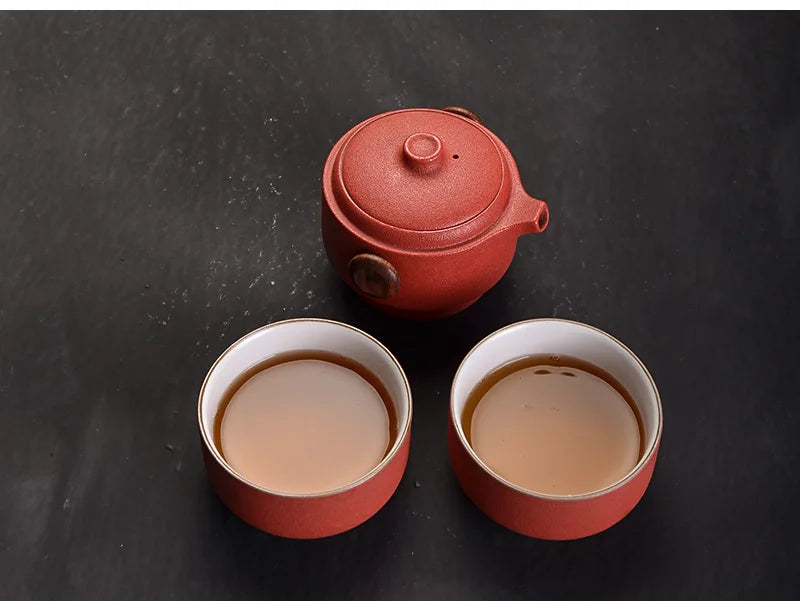 Japanese-Style Handmade Ceramic Teapot Set for Home & Travel