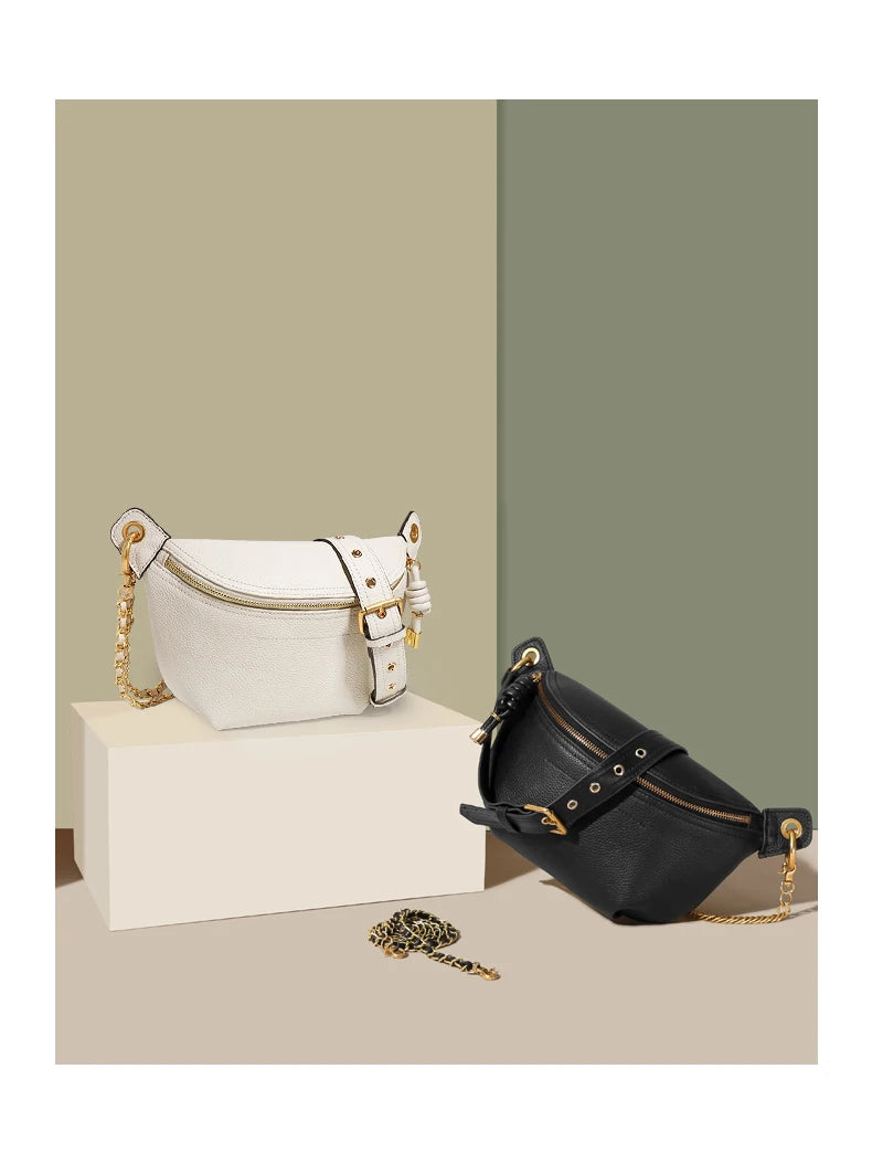 Stylish Women's Genuine Leather Waist Pack | Trendy Belt Bag