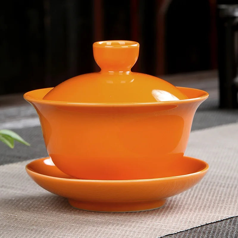 Handmade Ceramic Porcelain Gaiwan Teaware Set | Perfect for Kung Fu Tea