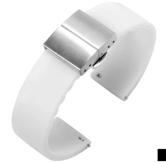 Soft Silicone Quick Release Watchband with Butterfly Buckle