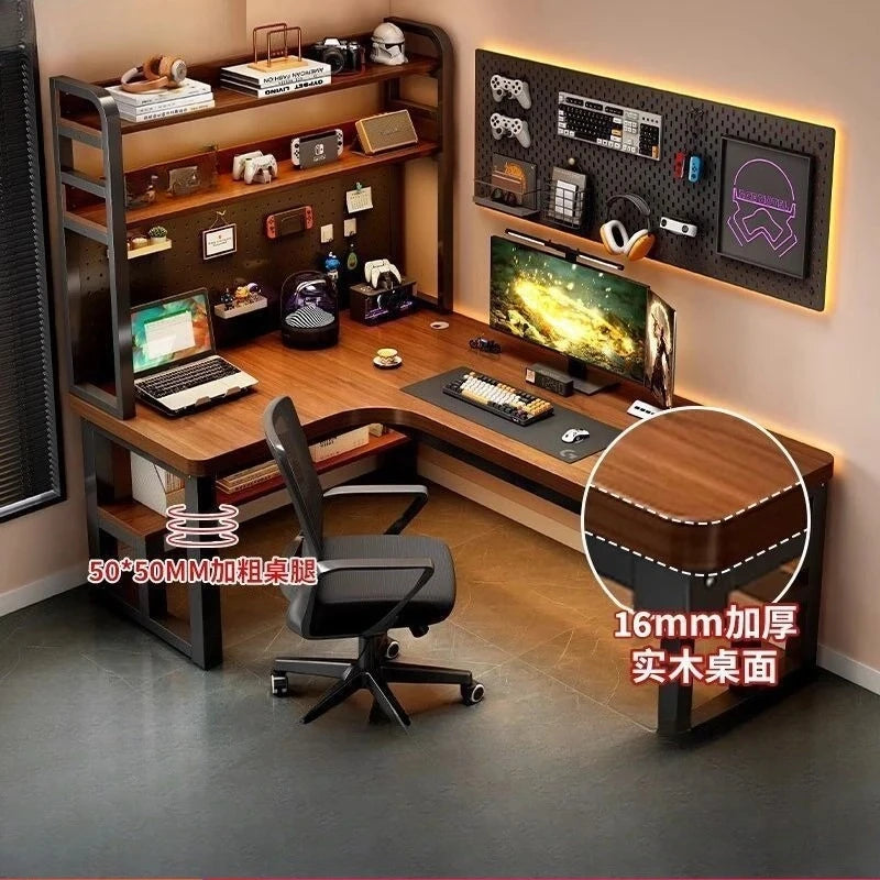 Premium Solid Wood Corner Computer Desk | Modern Workspace Solution