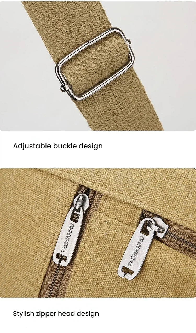 Men's Casual Canvas Shoulder Bag | Lightweight Crossbody Tote