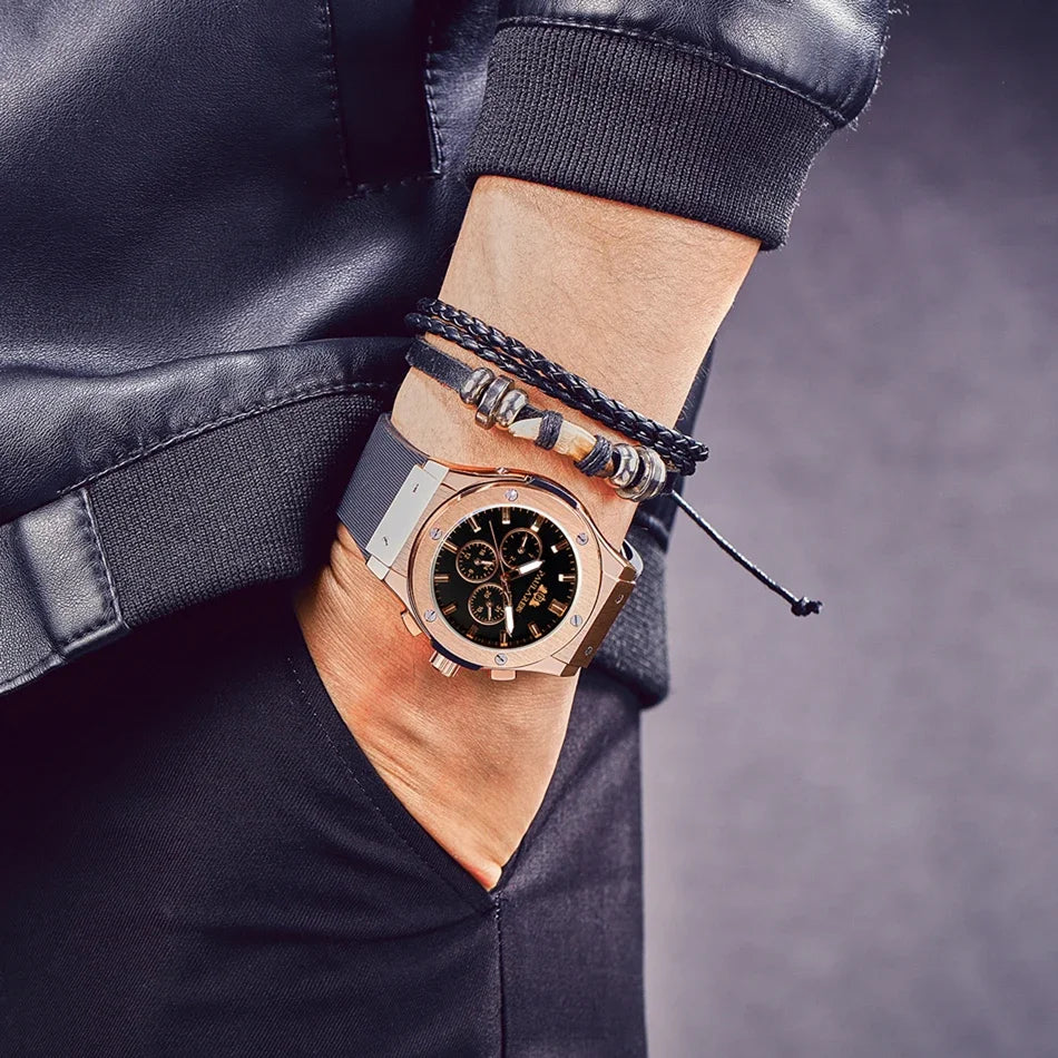 Stylish 45mm Automatic Mechanical Men's Watch | Casual Sports Timepiece