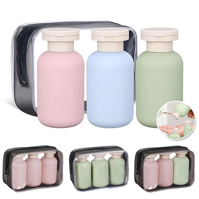 3Pcs Leak Proof Travel Bottle Set | Refillable Containers for Toiletries