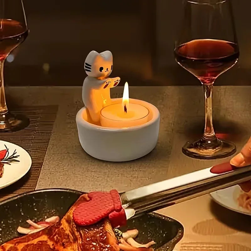 Charming Cat Candle Holder | Whimsical Aromatherapy Decor