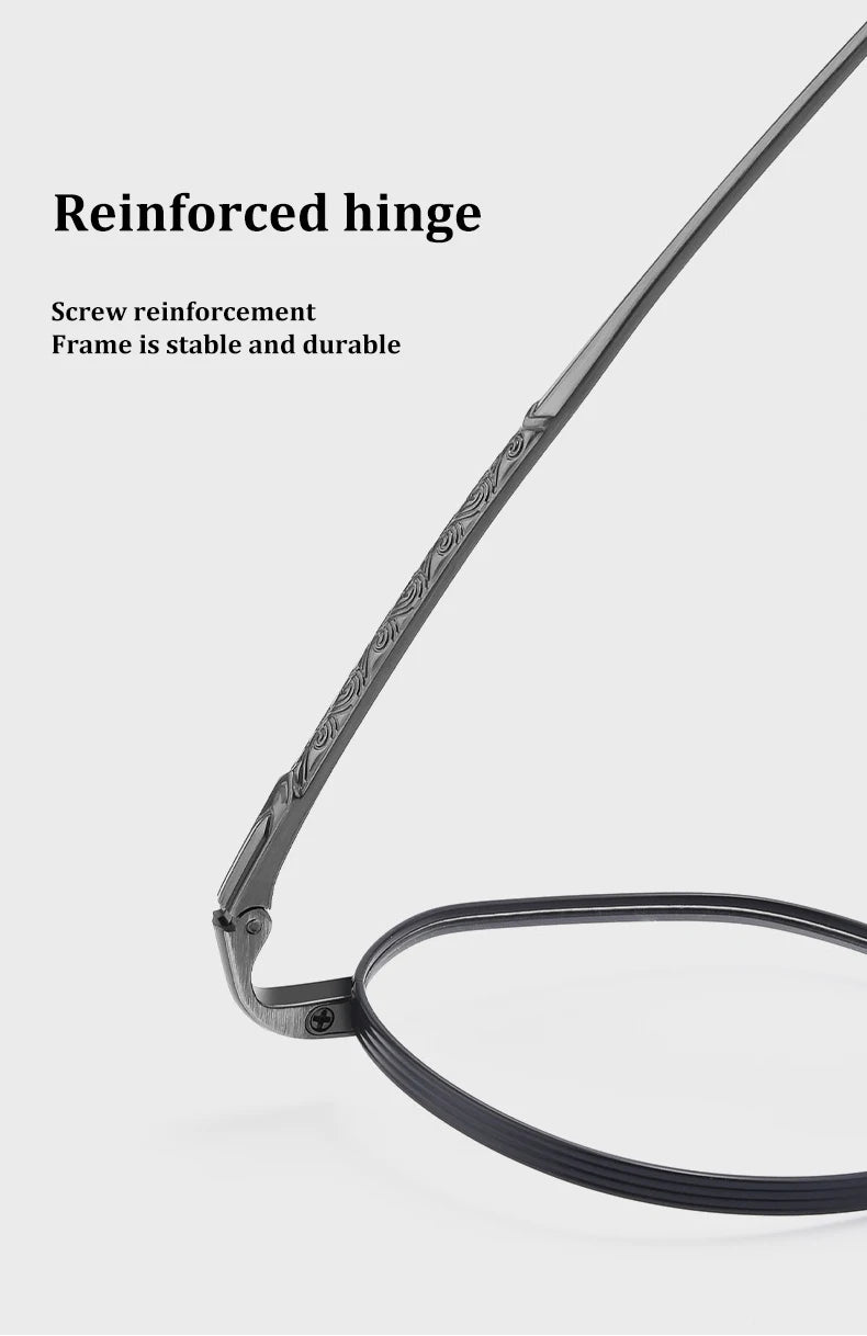 Ultra-Light Titanium Round Frame Glasses | Customizable Multi-Focus