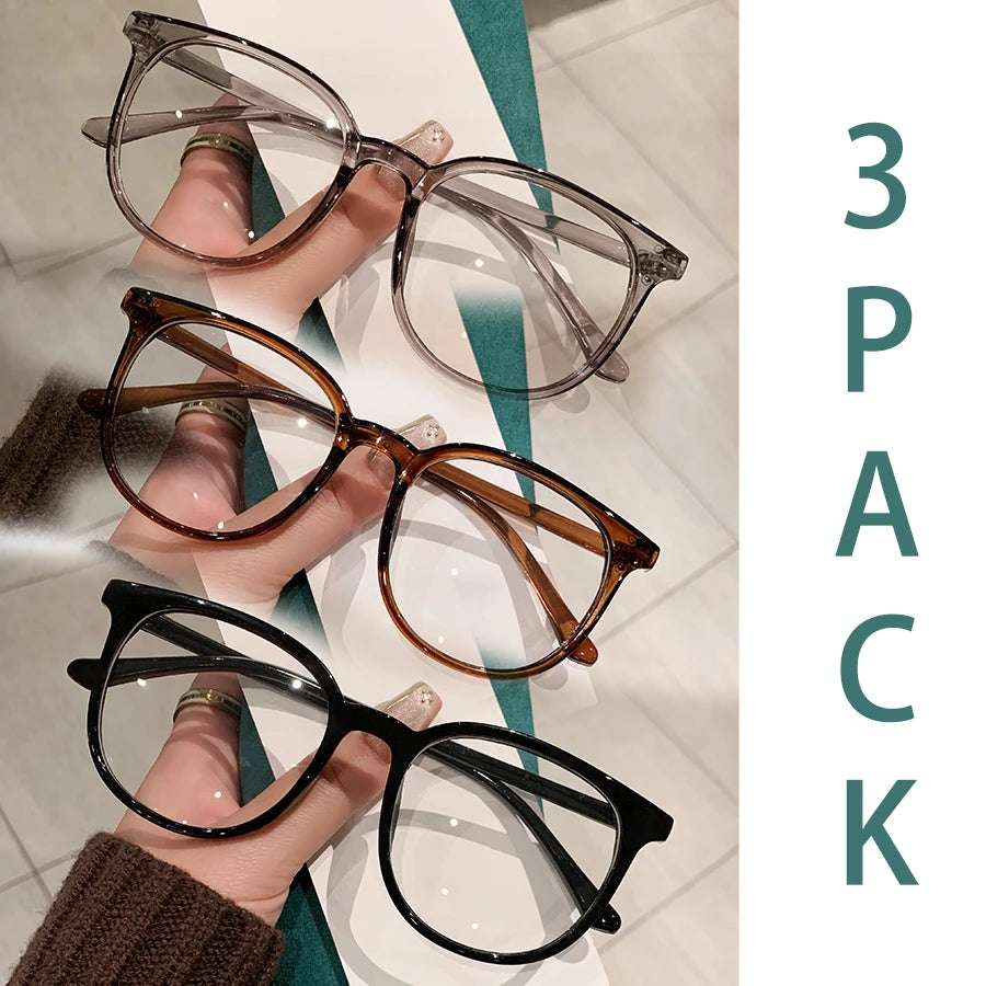 Trendy 3-Piece Fashion Glasses Set | Stylish Unisex Eyewear