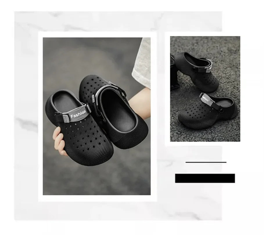Summer non slip 3D patterned sandals with EVA thick sole for men's and women's beach shoes with a poop like feel