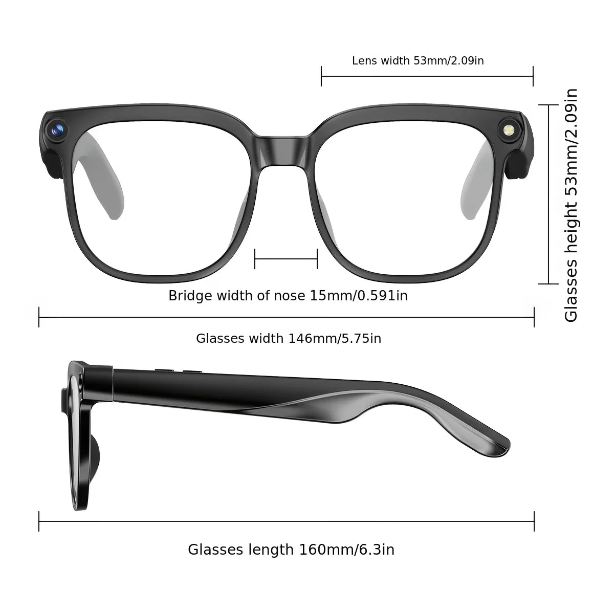 AI Smart Video Glasses with 8MP Camera & 4K HD Recording