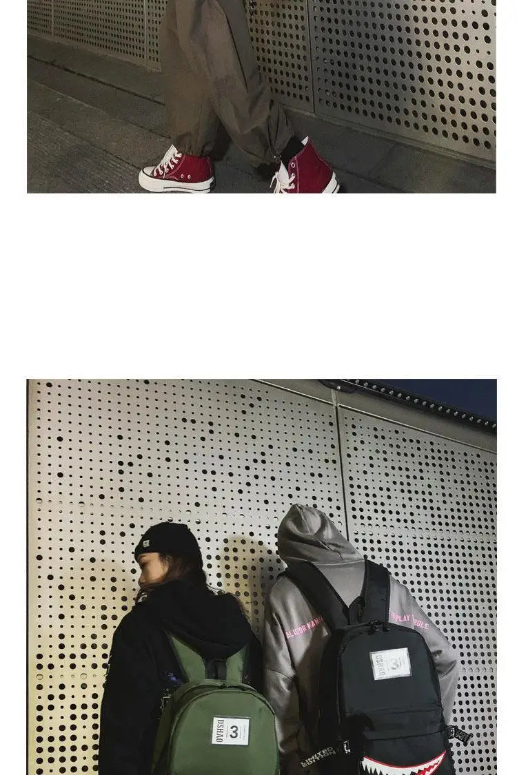 Fashion large back packs for girls boys black wateproof school Backpacks woman shark print travel bags mochilas escolar