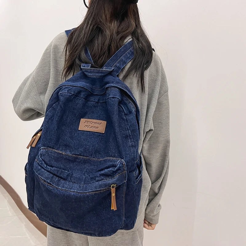Trendy Denim Backpack for Students | Durable & Stylish Design