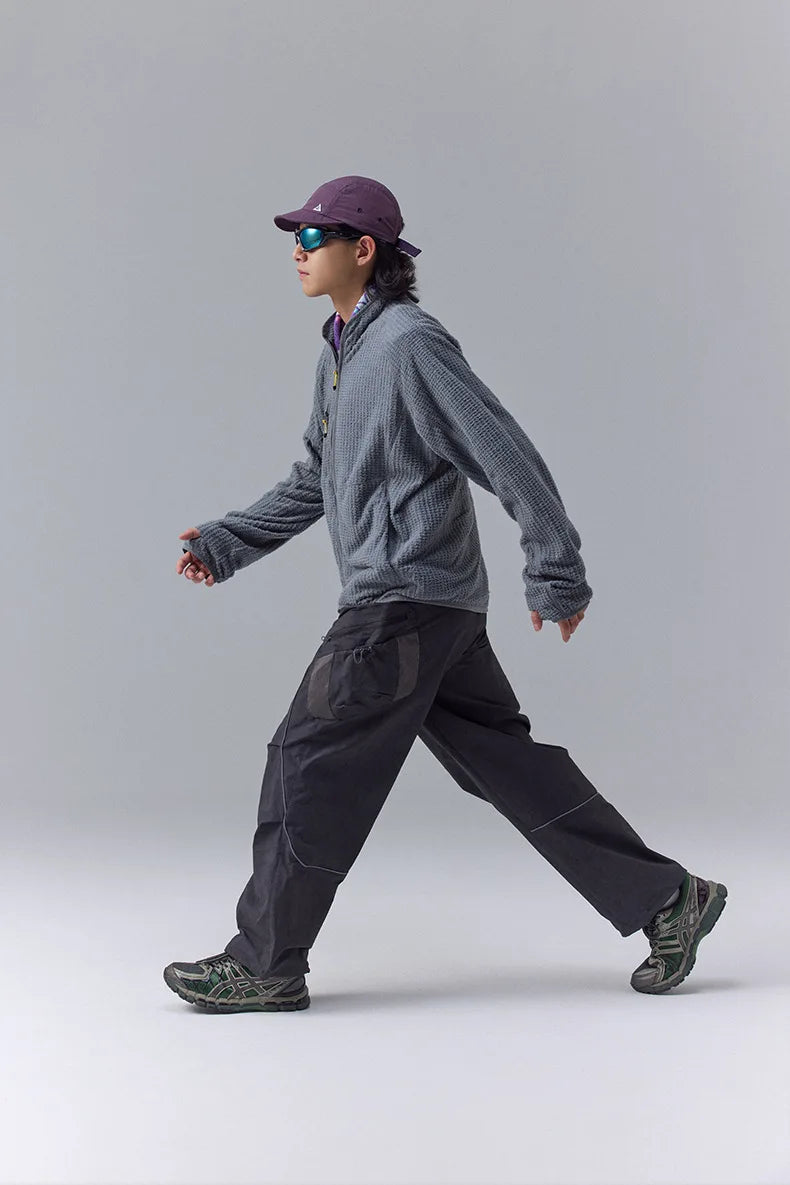 Men's Ultra-Lightweight Grid Fleece Jacket | All Season Thermal Mid-layer