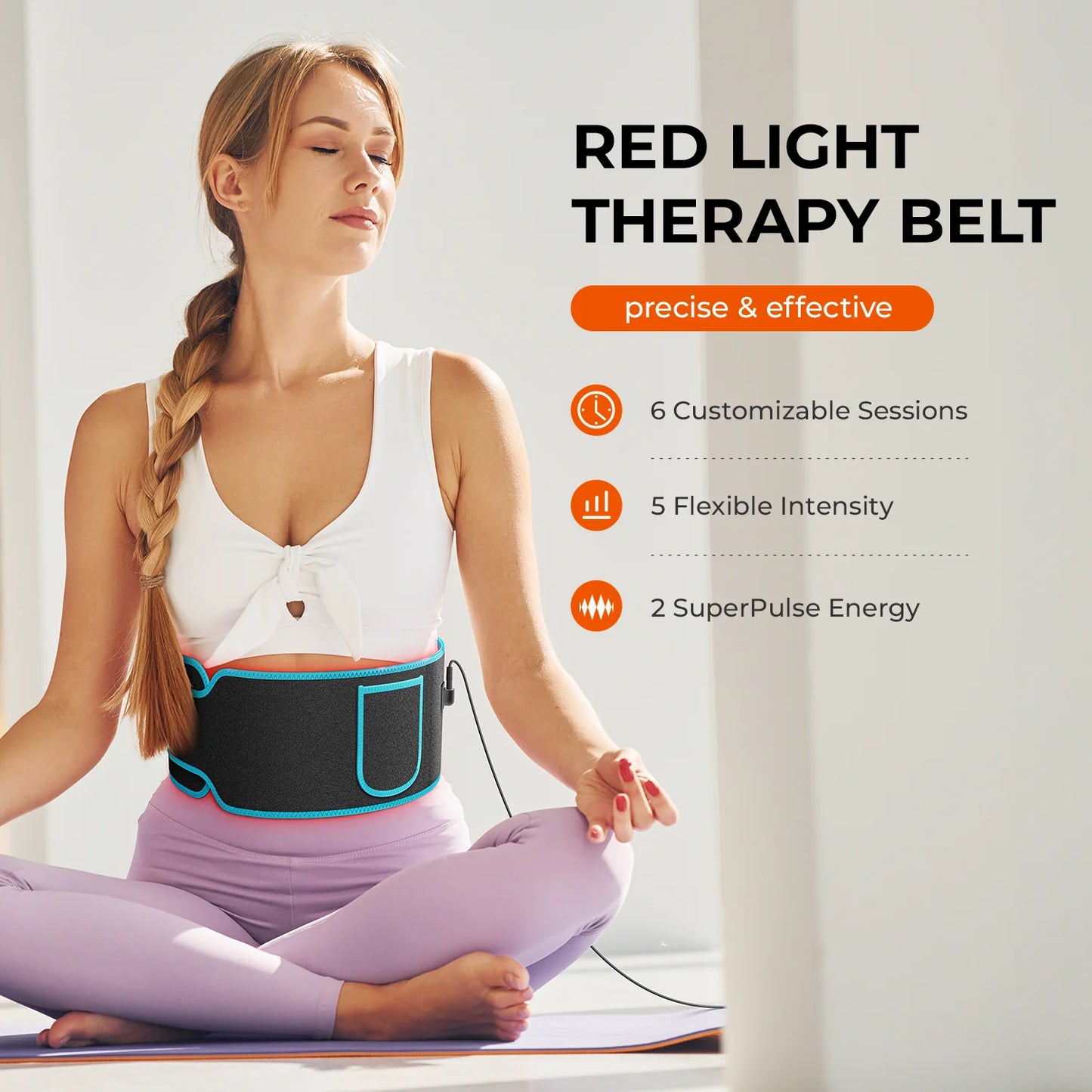 Red & Infrared LED Light Therapy Belt for Back Pain Relief