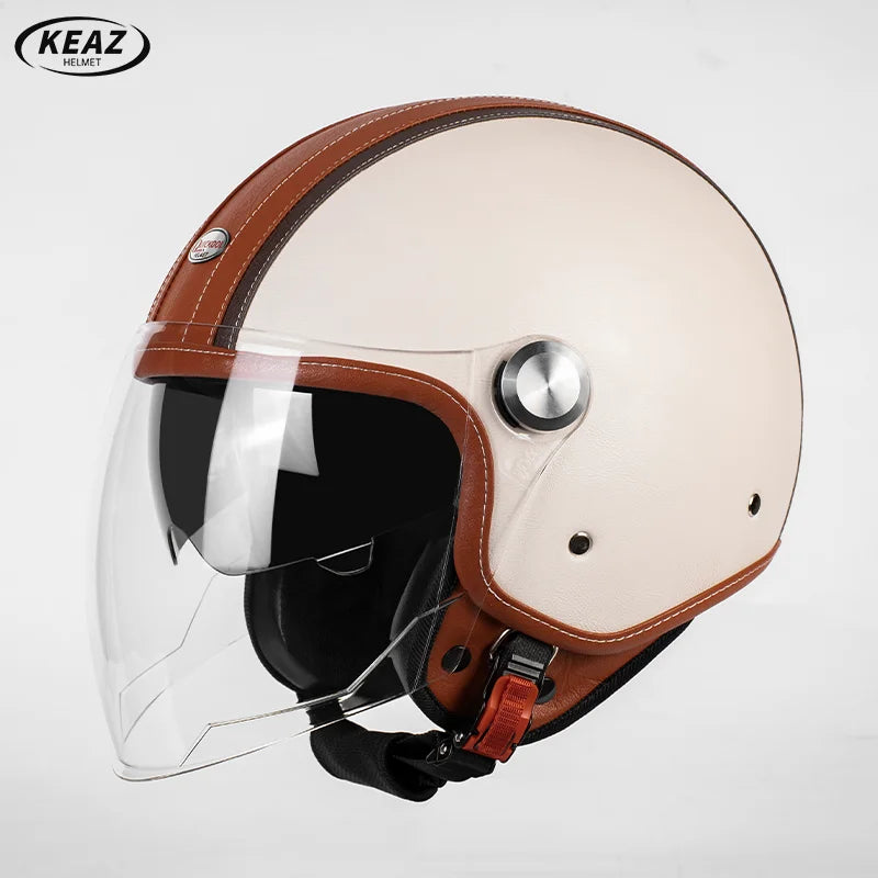 Stylish Yellow Leopard Print Open Face Motorcycle Helmet