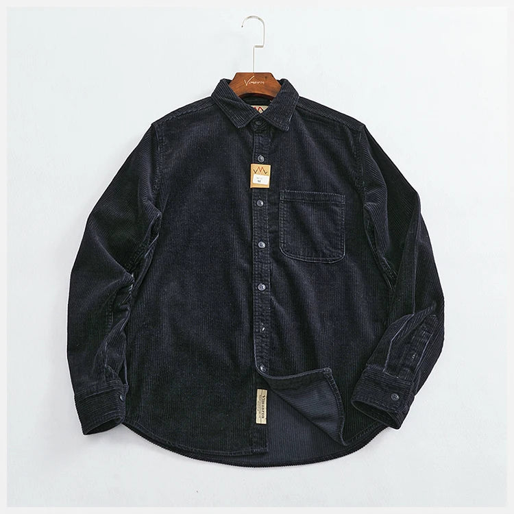 Men's Chunky Corduroy Long Sleeve Shirt | Stylish Autumn Essential