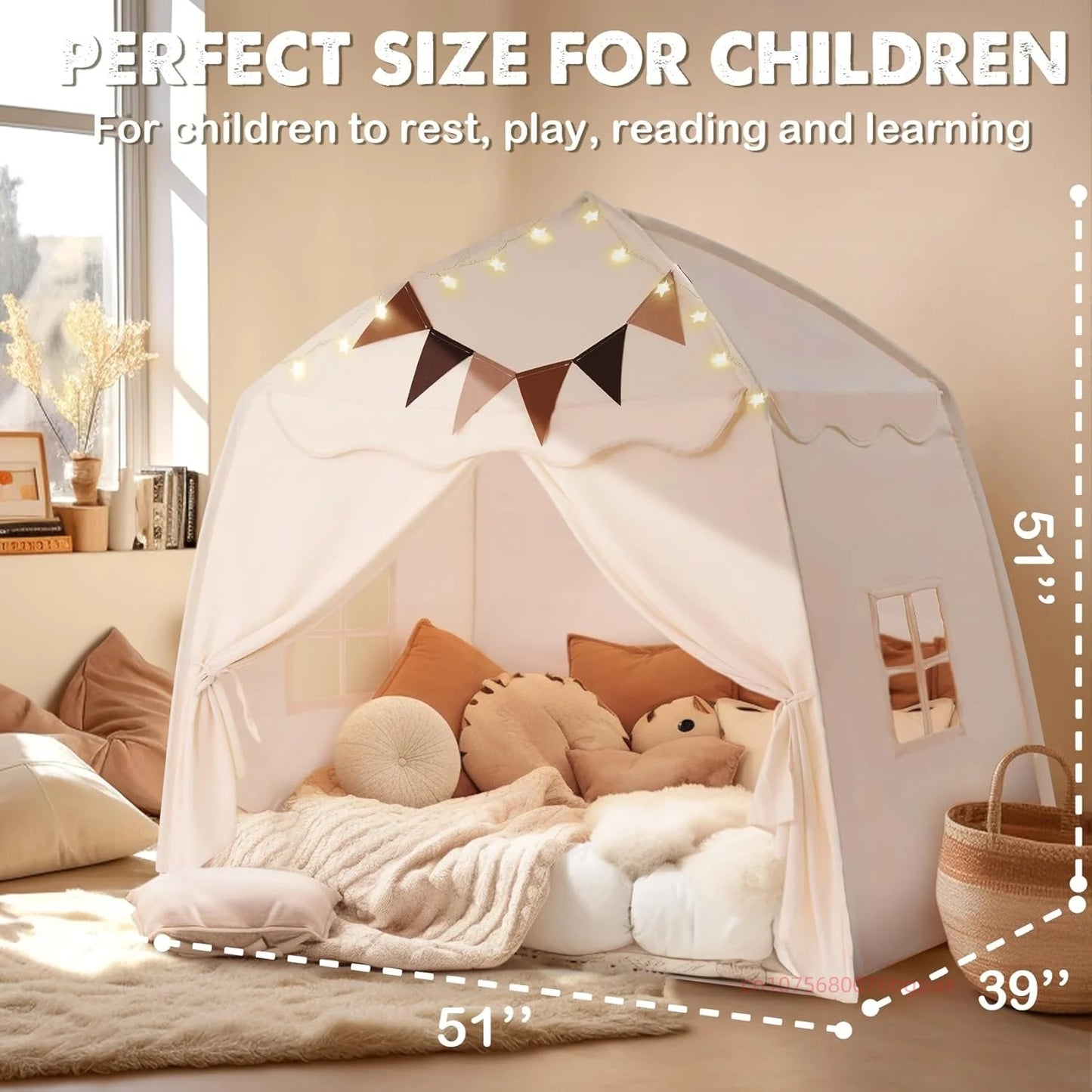 Kid's Play Tent for Indoors | Privacy Canopy Bed Tent for Children