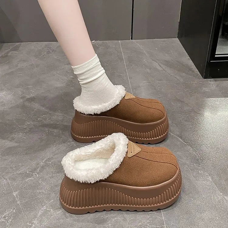 Women's Platform Fur Slippers | Cozy Stylish Winter Mules