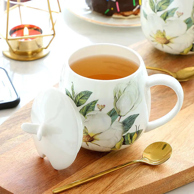 Luxury Bone China Coffee Cup Spoon Set | Elegant Drinkware