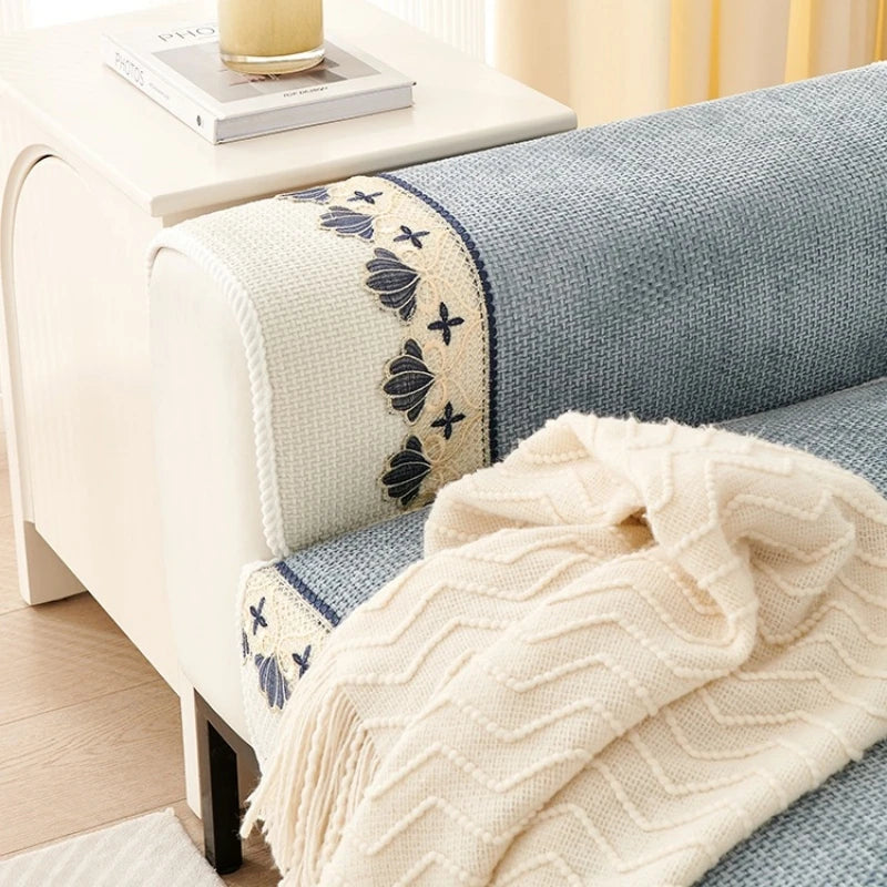 Stylish Lace Sofa Cover | Anti-Slip, Machine Washable, All-Season
