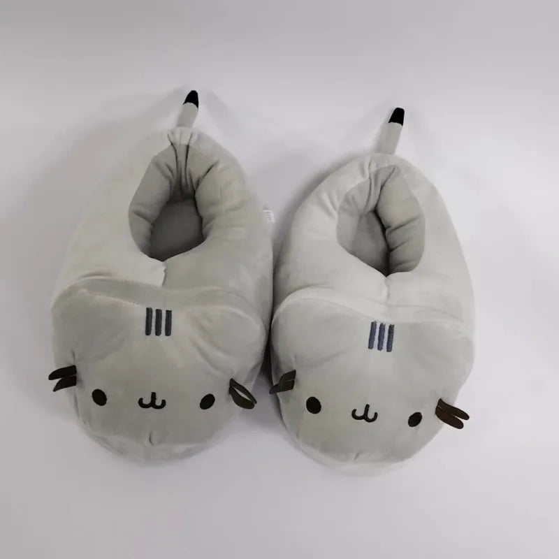 Cartoon Cat Plush Slippers | Cozy Anime Indoor Winter Shoes