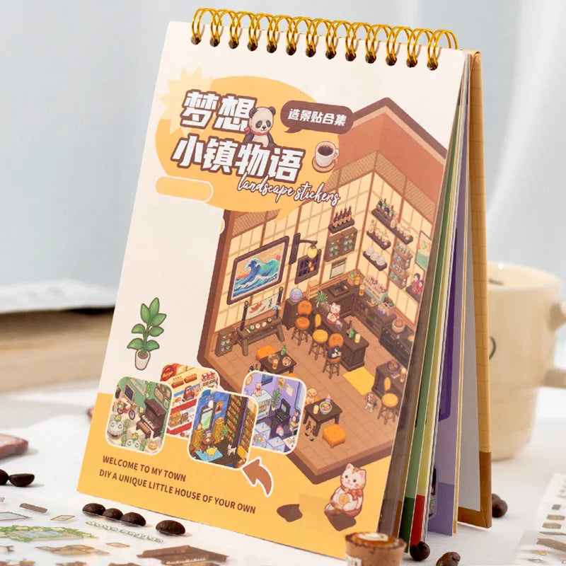 Cute Cartoon Scenography Sticker Set for DIY Projects