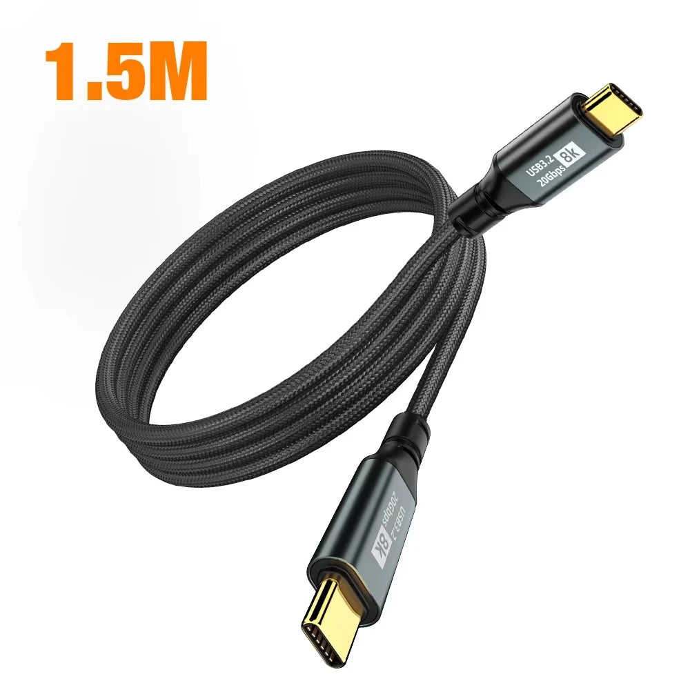 High-Speed USB 3.2 Type C to Type C Cable | 8K Video & Fast Charging