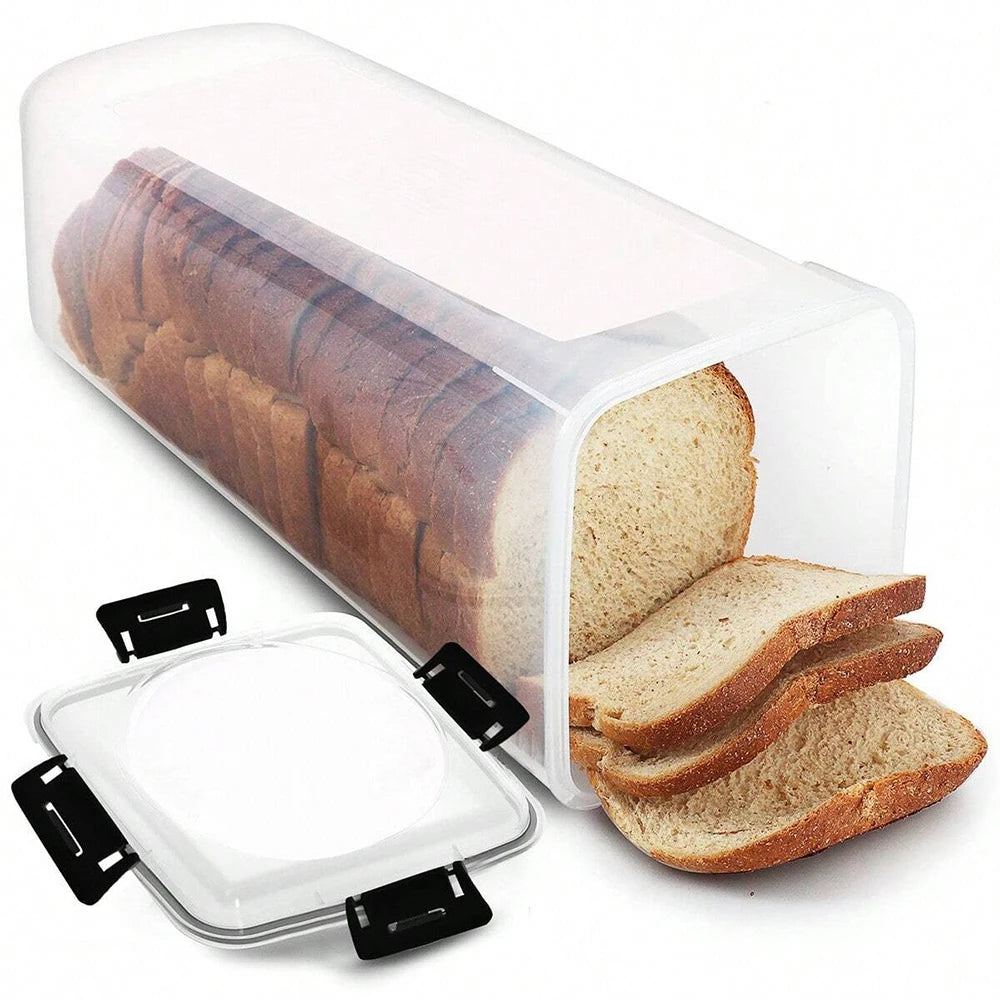 Airtight Bread Loaf Container | Clear Bread Box for Freshness