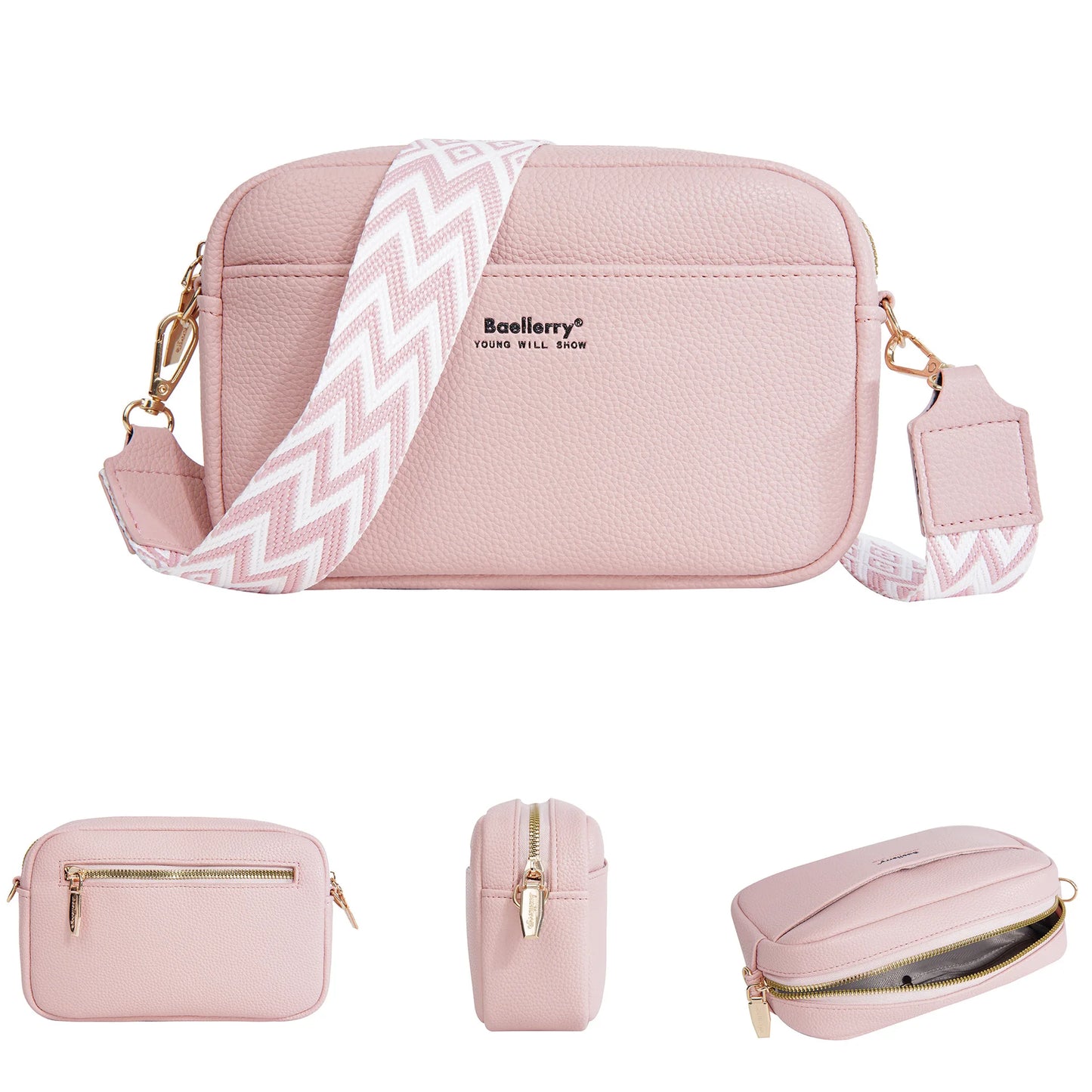 Elegante bolso de mano con cremallera de gran capacidad para mujer