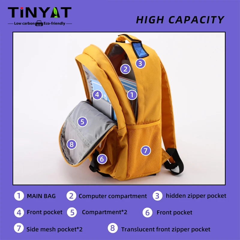 Durable Multi-Color Polyester Backpack | Spacious Casual Bag