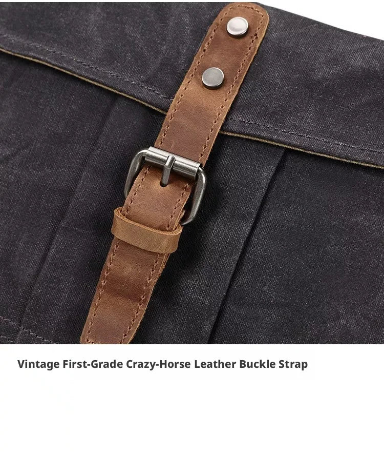 Vintage Waxed Canvas Crossbody Bag | Water-Resistant Casual Satchel