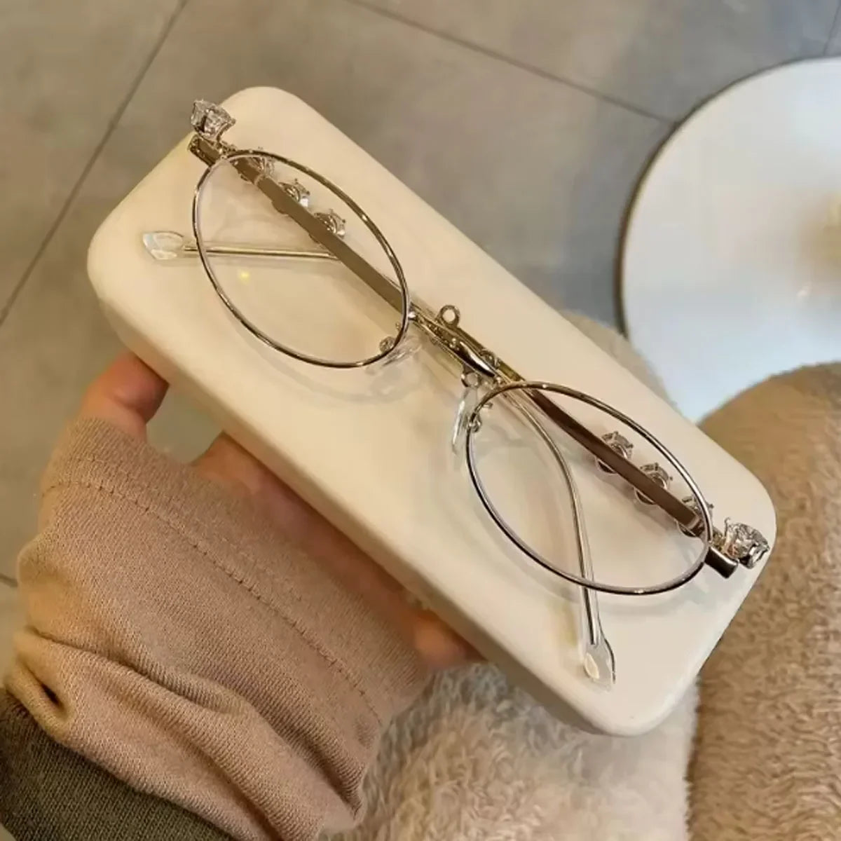 Women's Retro Silver Anti Blue Light Eyewear | Chic Oval Glasses