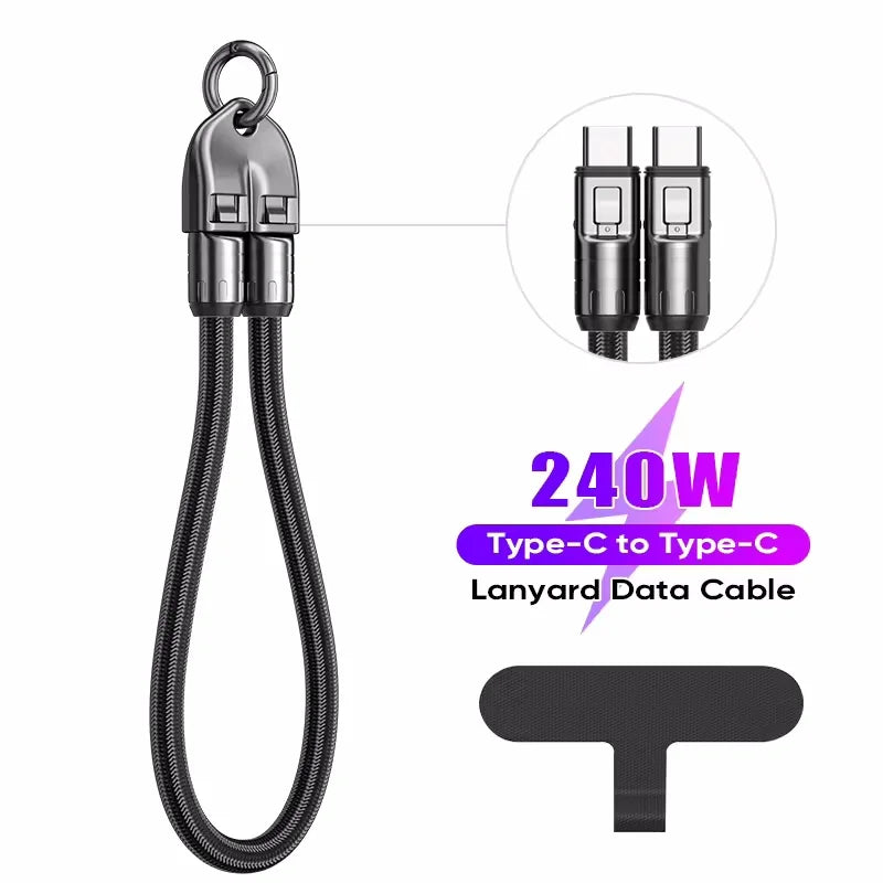2 in 1 USB-C Phone Lanyard Charging Cable | Fast Charge & Data Transfer